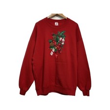 Jerzees Puff Paint Sweatshirt - USA Made - Vintage Holiday XX-Large PullOver 2XL