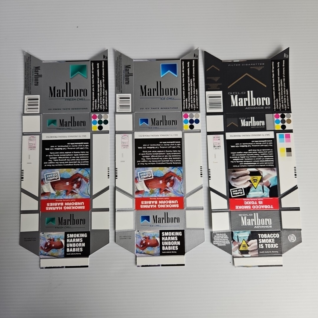 cost of cigarette packet Cigarette Packet Empty Flat Pack NOS Unfolded Marlboro Lot of 3