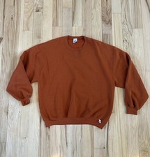 Vintage 90s Russell Athletic Blank Burnt Orange Crewneck Sweatshirt Large