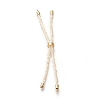 10x Beige Nylon Twisted Cord Bracelet Kit Slider Findings for DIY Jewelry Making