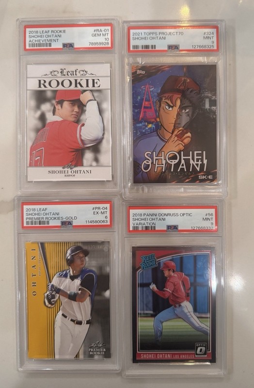 2018 Shohei Ohtani RC PSA Card Lot (4) Los Angeles Dodgers Numbered /100 See Pic