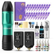 Wormhole Wireless Tattoo Gun Kit with Digital Display, Professional Green