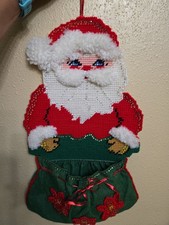 Handmade Santa Sequins 20  Pocket Handmade Needlepoint Christmas Decoration