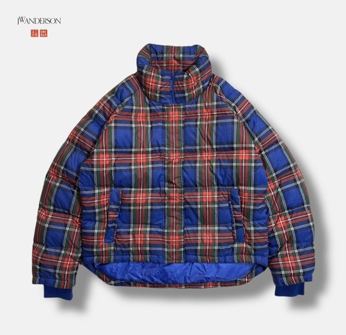UNIQLO × JW ANDERSON Tartan Check Light Down Puffer Jacket Red Size M