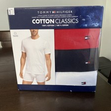 Tommy Hilfiger Men  s Classic Fit Crew Neck T-Shirts 3-Pack   100 Cotton, MM