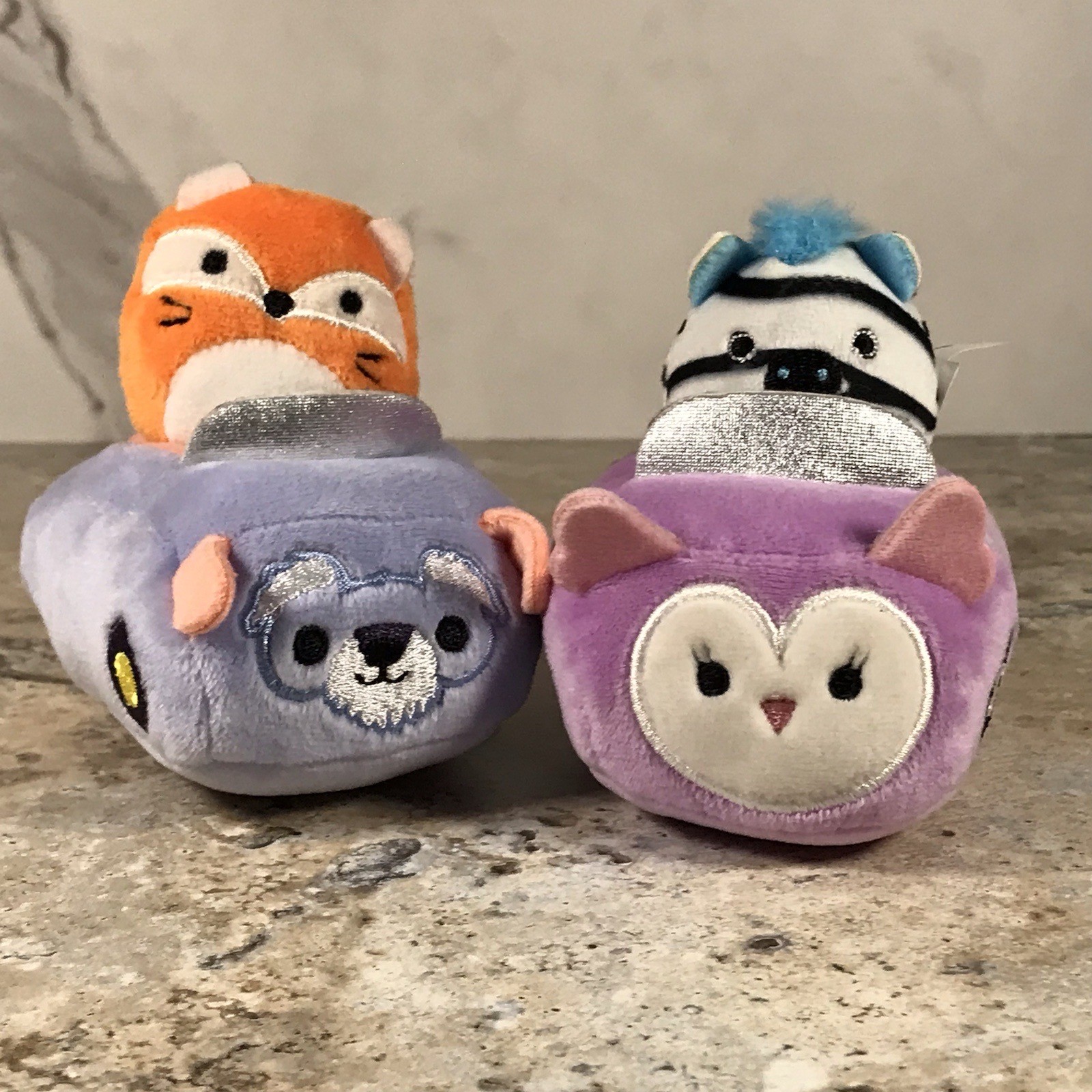 SQUISHMALLOW SQUISHVILLE PLUSH VEHICLE LOT - ZEBRA & FOX - CIRCA 2020