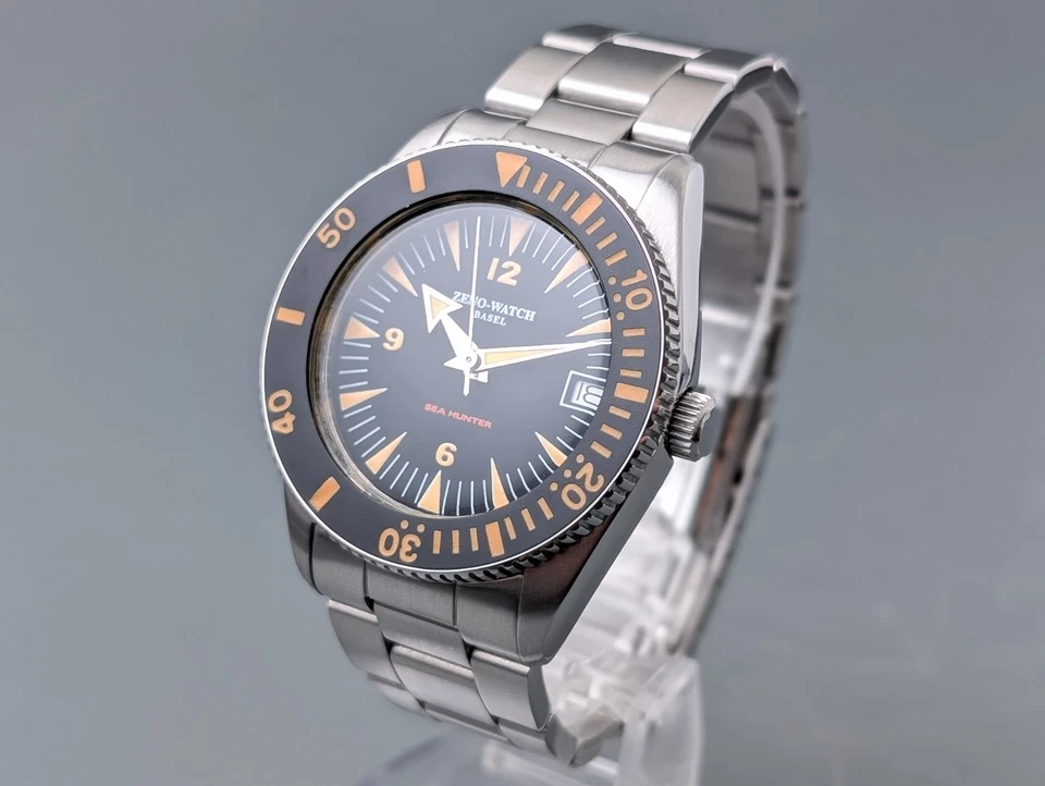 Zeno Watch Basel Ref.500 Sea hunter Black Dial Automatic Men's Watch Vintage - Image 4 of 4