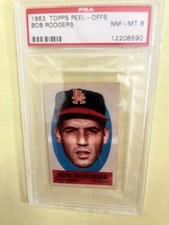 1963 Topps Peel-Off Bob Roger’s Peeling Instructions PSA8