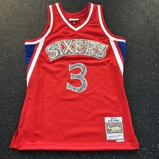 Allen Iverson Jersey Mens Medium Authentic Mitchell Ness RARE Reflective HWC 96’