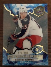 2021-22 UD Ice Premieres Blue /599 RC #169 Gregory Hofmann Blue Jackets