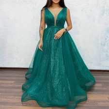 Tulle A Line Prom Evening Dresses Long Party Gown Formal Tulle Cocktail Gowns