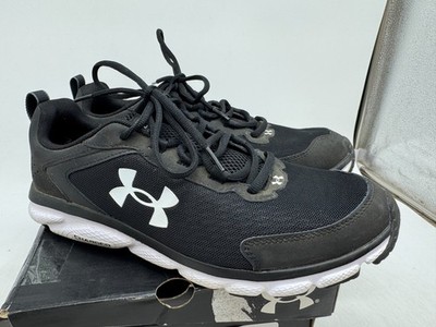 Under Armour Charged Assert 9 Athletic Running Sneakers Men's Black White - 9.5
