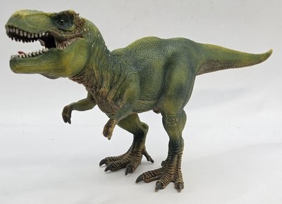 2011 Schleich Green Tyrannosaurus Rex Dinosaur T-Rex Figure 11'' Toy Movable Jaw