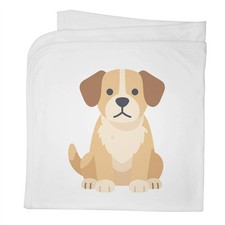 'Stylised Dog' Cotton Baby Blanket / Shawl BY00047193 