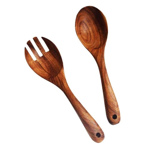 Wooden Acacia Salad Servers with Salad Spoon and Fork Set Cooking Utensils fo...