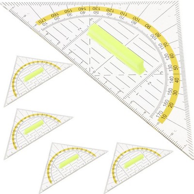 5 Pcs Geometry Drawing Triangle Rulers Plastic Measuring Tools Set for Designers