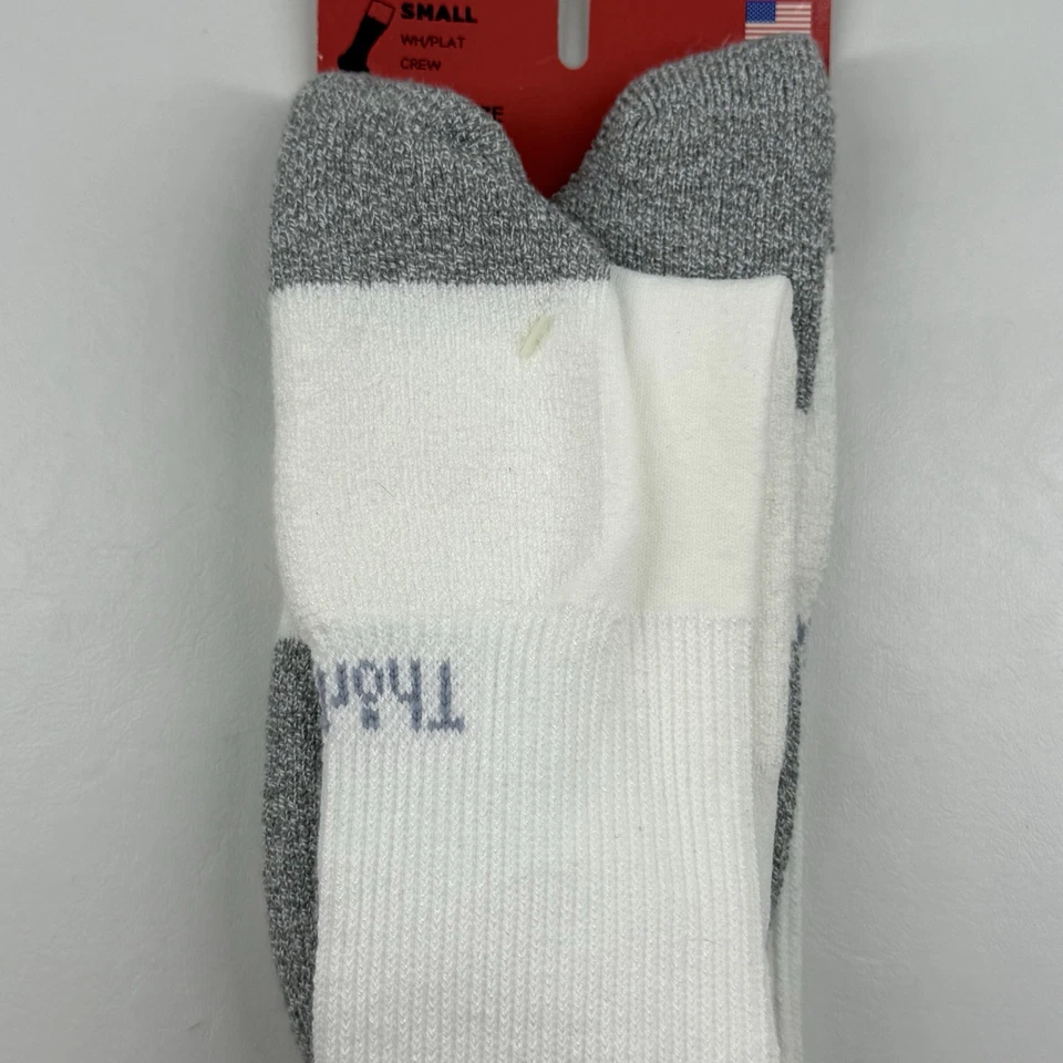 Thorlo Thin Cushion Walking With CoolMax Crew Socks Mens Sz S 6-8 White NEW - Image 2 of 4