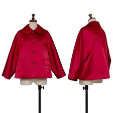 COMME des GARCONS Poly Round Collar Jacket Wine S New