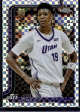 2025-26 Topps Chrome Ace Bailey RC Refractor X-Fractor Rookie #255 Jazz