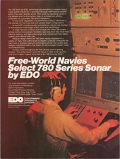 EDO 780 Series Sonar Vintage Print Ad 1981 Navy Military Tech