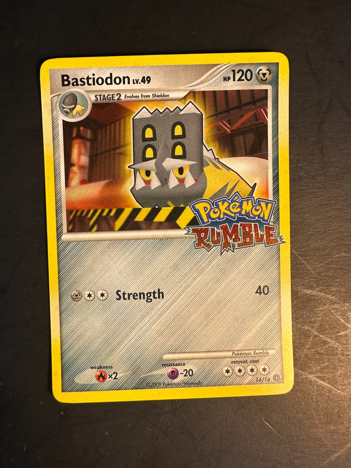 2009 Pokémon TEAM RUMBLE Promo Bastiodon 14 /16 Reverse Holo Foil Stamp Rare 003