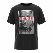Mens Tupac All Eyes On Me print Tshirt Size XL Black Rap A424