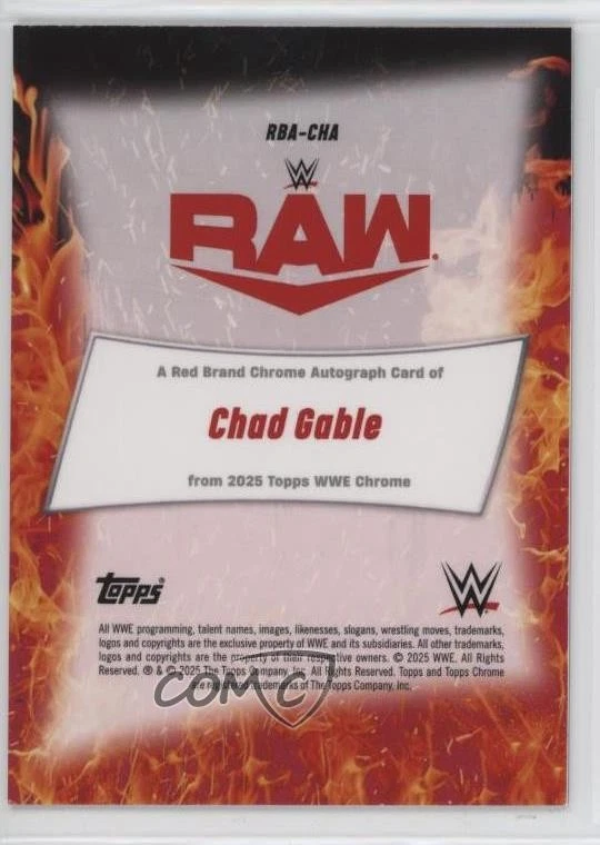 2025 Topps Chrome WWE Red Brand Geometric Refractor Chad Gable #RBA-CHA Auto - Image 2 of 2