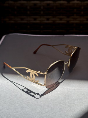 Ultra Rare Chanel Vintage 1990s Gold Mirror Aviator  display picture 2