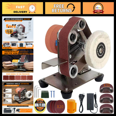 Electric Mini Belt Sander - 7 Speed Adjustable Knife Sharpener for Wood & Metal