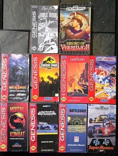 Sega Genesis Instruction Manual Lot