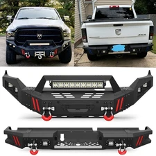 Steel Front /Rear Bumper For Dodge Ram 1500 Classic 2019-2024 w/Winch+LED Lights