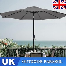 3m Large Parasol Umbrella Garden Patio Table Sun Shade Canopy with Crank Tilt UK