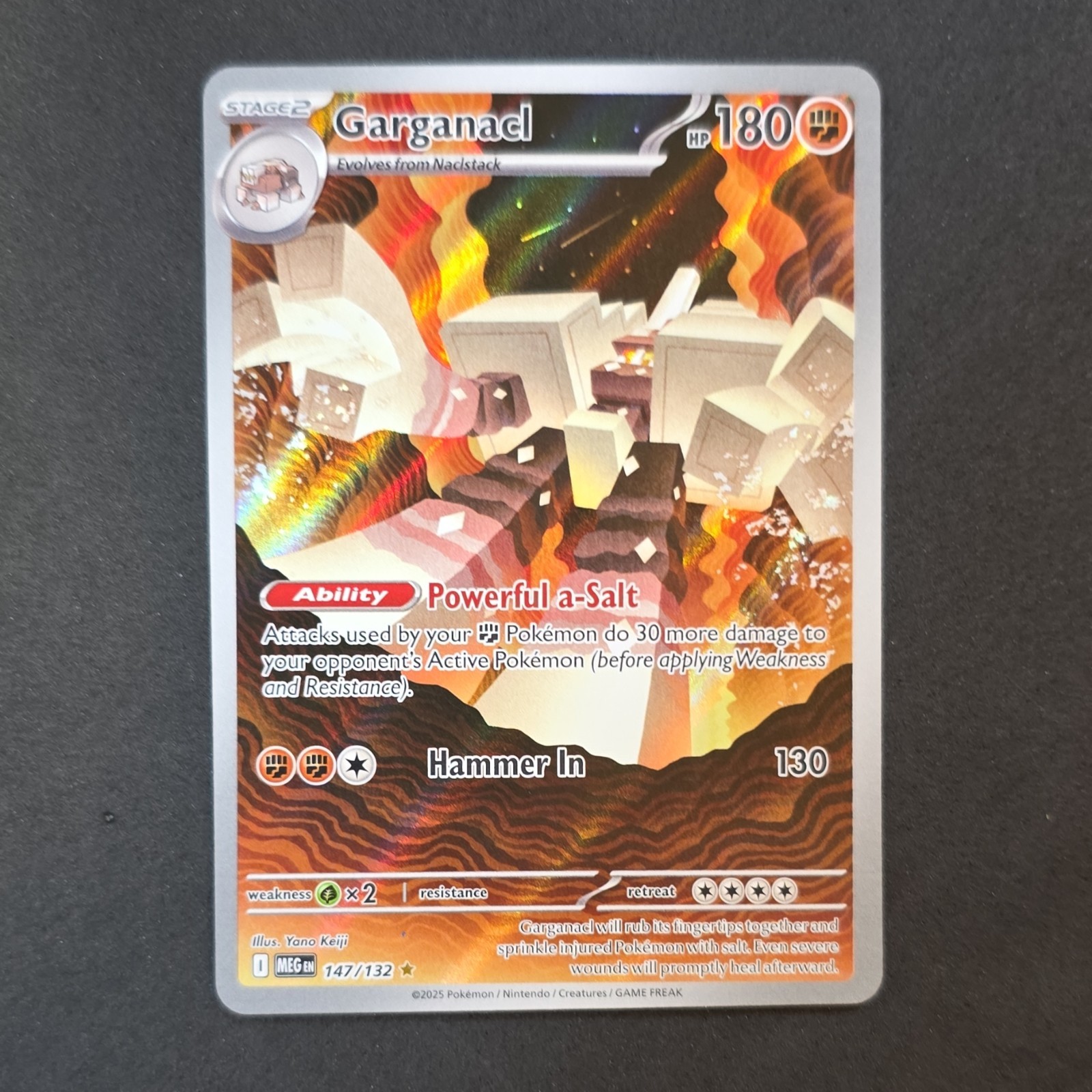 Pokémon Garganacl 147/132 Me01: Mega Evolution Illustration Rare Holo Card 2025