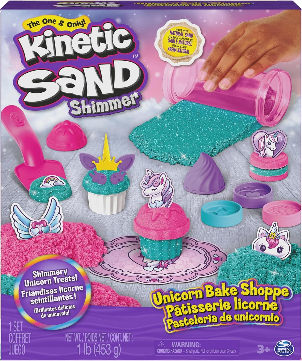 Kinetic Sand Unicorn Bake Shoppe 453g Sensory Playset Kids 3+ Shimmer Teal