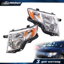For 2007-2010 Ford Edge Se Sel Chrome Housing Headlight Pair With Bulbs