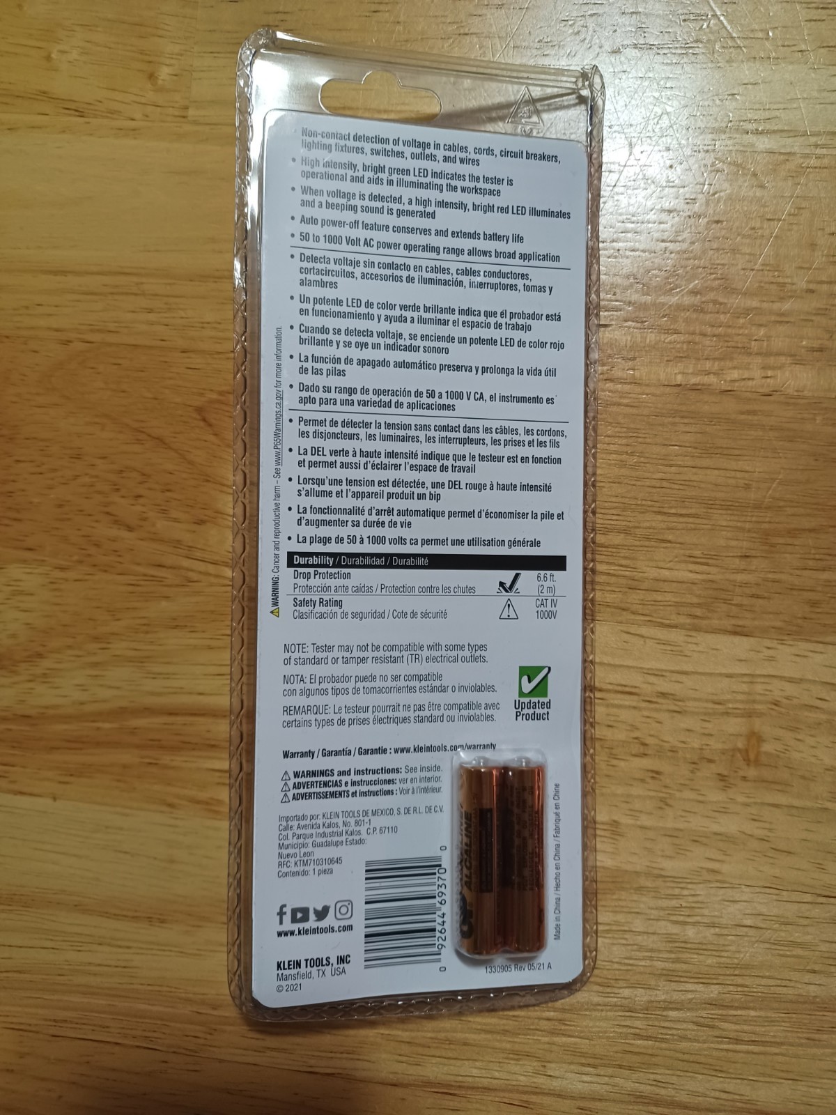 Klein Tools NCVT-1P Non-Contact Voltage Tester Pen, 50 to 1000V