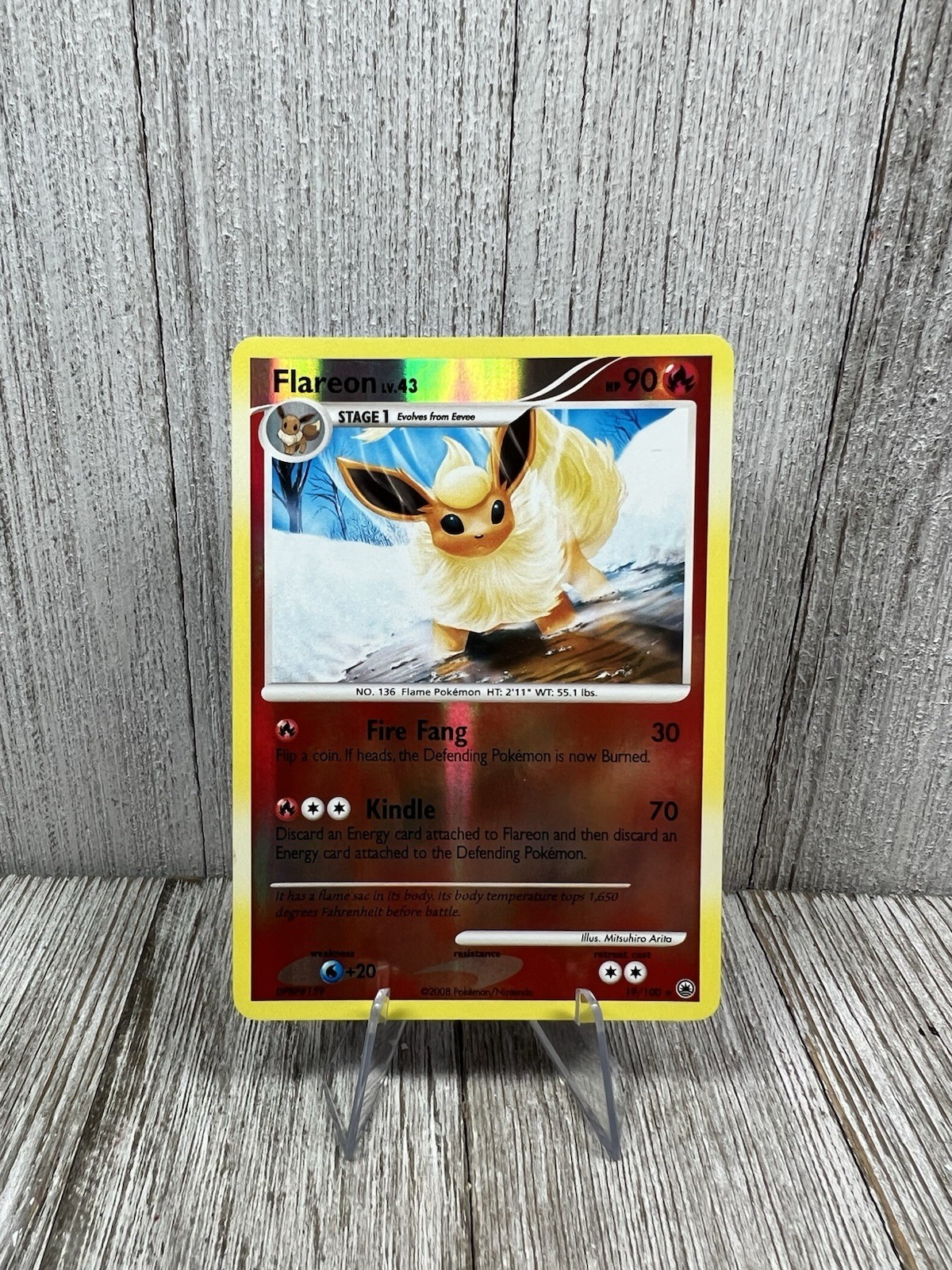 Flareon 19/100 Reverse Holo Majestic Dawn Pokemon 2008 LP/NM