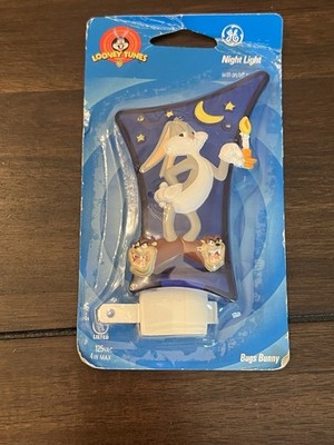Vintage GE Looney Tunes Bugs Bunny And Taz Plug -in Night Light New In Package