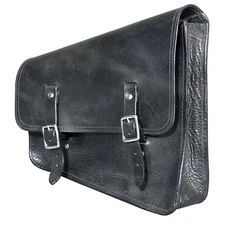 HILASON Top Grain Leather Motorcycle Bike Right Side Saddle Bag Rigid Flap Solo