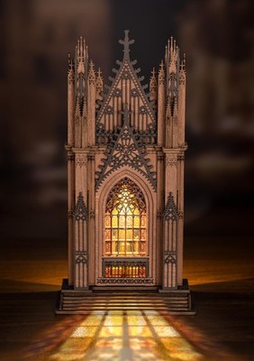 3D Puzzles for Adults,Gothic Architecture Wooden Model Kit Buiding Set,DIY Ad...