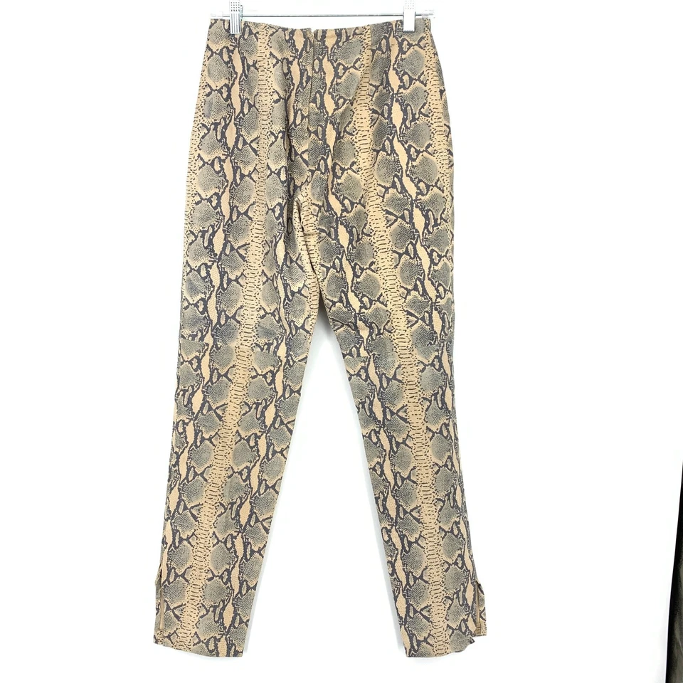 Pantalón De Colección Newport News Delgado Pierna Recta Talla 27" Cuero Negro Tostado Estampado Piel de Serpiente Foto 2 de 4