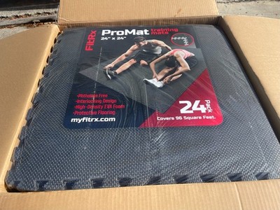 FitRx ProMat Training Mat Interlocking 24-Pack Covers 96 Square Feet 24''x24'' New