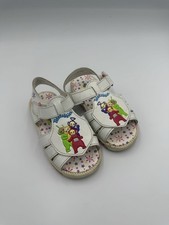 Vintage 1999 RARE Teletubbies White Sandals Kids Size 7 Adjustable Strap