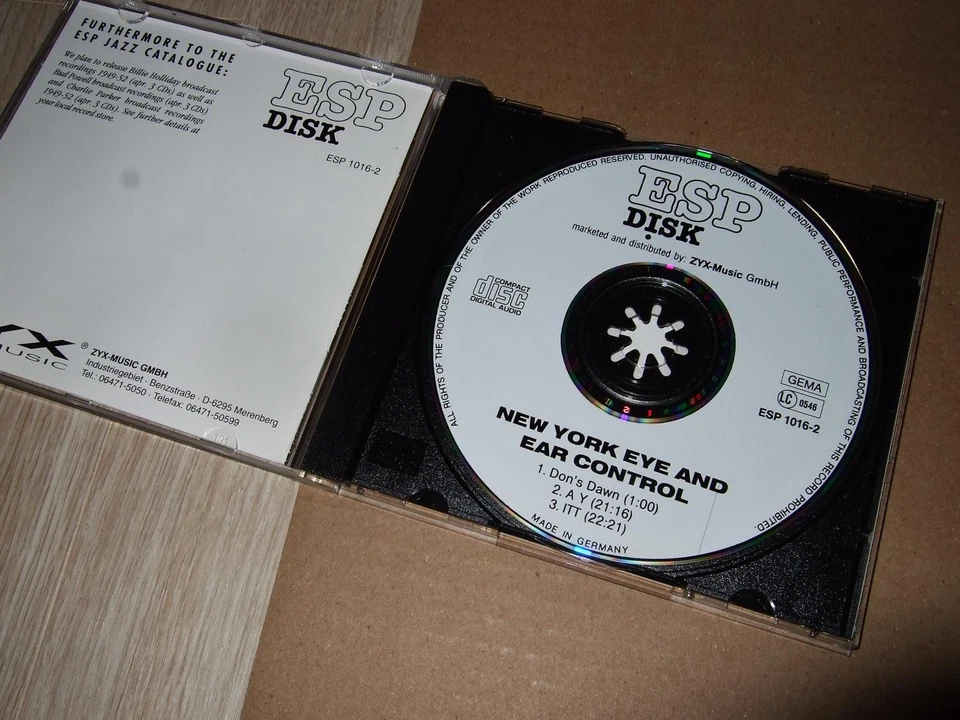 ALBERT AYLER : NEW YORK EYE AND EAR CONTROL FIRST PRESS CD ESP DISK GERMANY - Bild 3 von 3