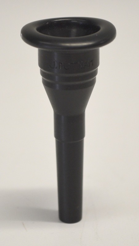 USED J PUTNAM WEDGE FRENCH HORN MOUTHPIECE, BLACK DERLIN PLASTIC