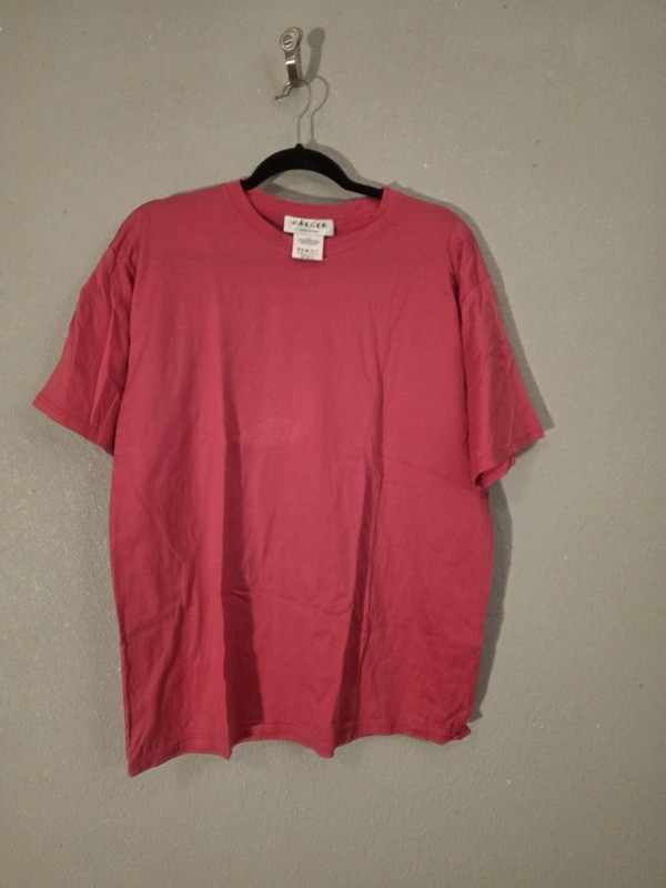 Jaeger Classic Short Sleeve Boxy Relaxed Tee Top Pink Women's S made in ITALY