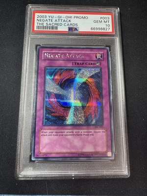 #ad YuGiOh Negate Attack TSC 003 Graded PSA 10 GEM MINT Secret Prismatic Rare Promo $137.00