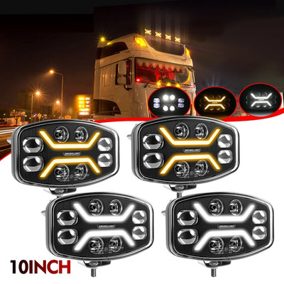 4x E9 Fernscheinwerfer Jumbo 320 FF Zusatz-Scheinwerfer LED Positionslicht IP68