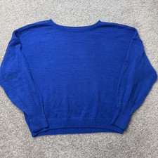 Sonoma Goods For Life Sweater Womens Medium Blue Crew Neck Tight-Knit Pullover