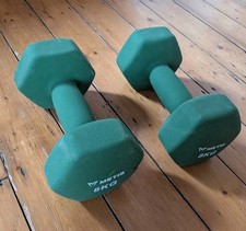 Metis hexagonal dumbell set 16kg, 8kg each green